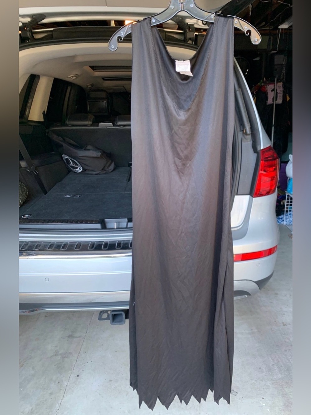 Black Halloween sleeveless slip dress for cloak, witch, wizard etc adult m/l